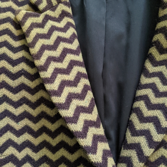 EUC Boden taupe and purple chevron wool winter coat - Picture 15 of 16